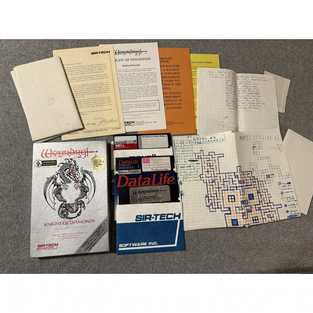 Wizardry Knight of Diamonds The Second Scenario RPG Apple ll GUIDES MAPS CODES